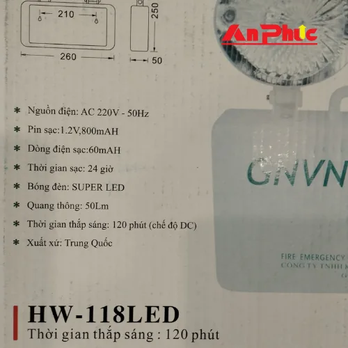 Đèn sự cố GNVN HW-118LED