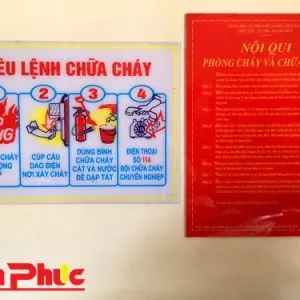 Bộ nội quy và tiêu lệnh bằng mica