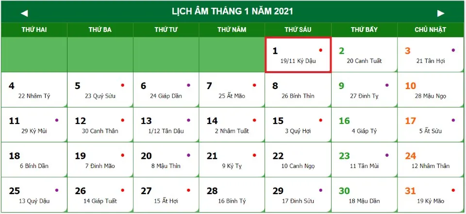 Lịch nghỉ Tết Dương lịch 2021