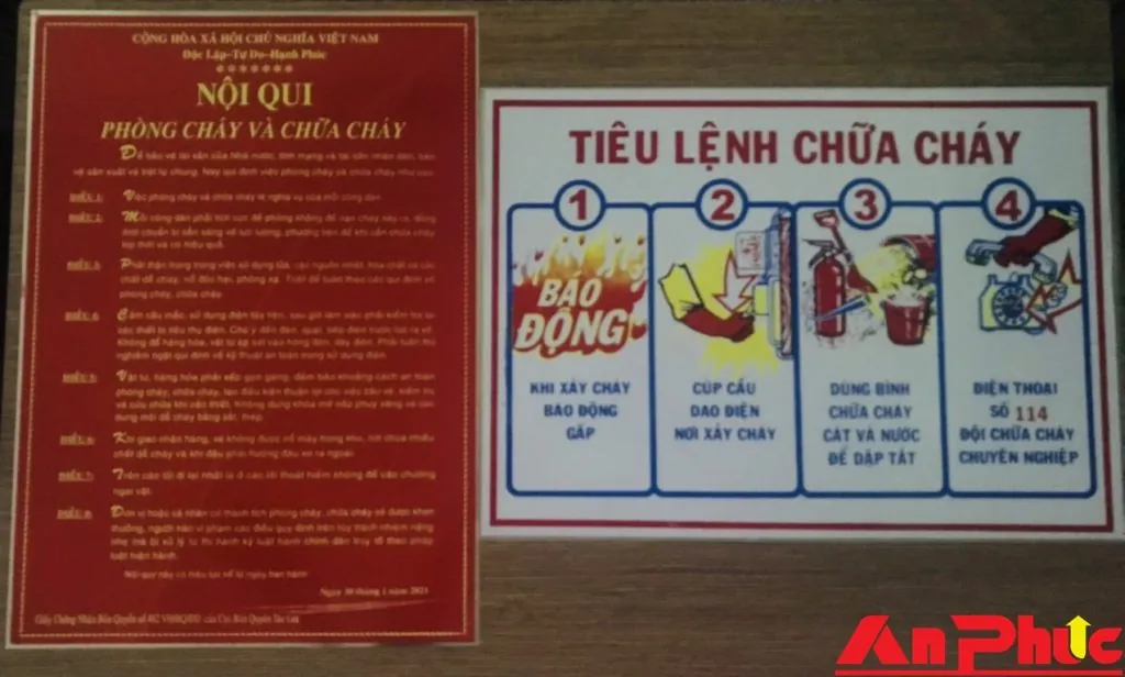 nội quy tiêu lệnh chữa cháy kim loại
