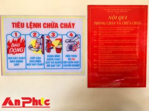 Bảng nội quy và tiêu lệnh chữa cháy