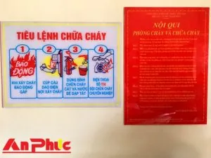 Bảng nội quy và tiêu lệnh chữa cháy